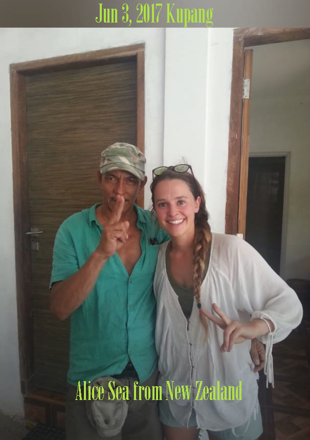 Edwin Lerrick with Alice Sea New Zealand Top Singer at Lavalon SeaView Hostel and Cafe Kupang